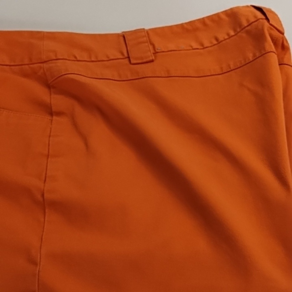 Venizia 18 Wide Cuff Stretch Cropped Trousers Smooth Back Front Pockets Orange - Picture 7 of 12